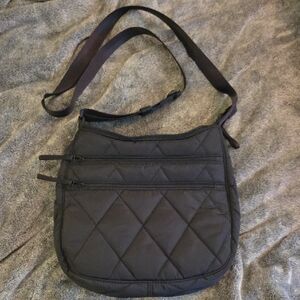 VB Black Quilted Crossbody Bag